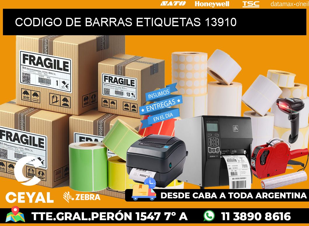 CODIGO DE BARRAS ETIQUETAS 13910