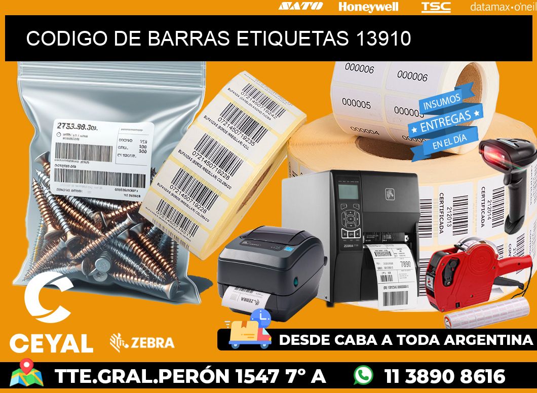 CODIGO DE BARRAS ETIQUETAS 13910