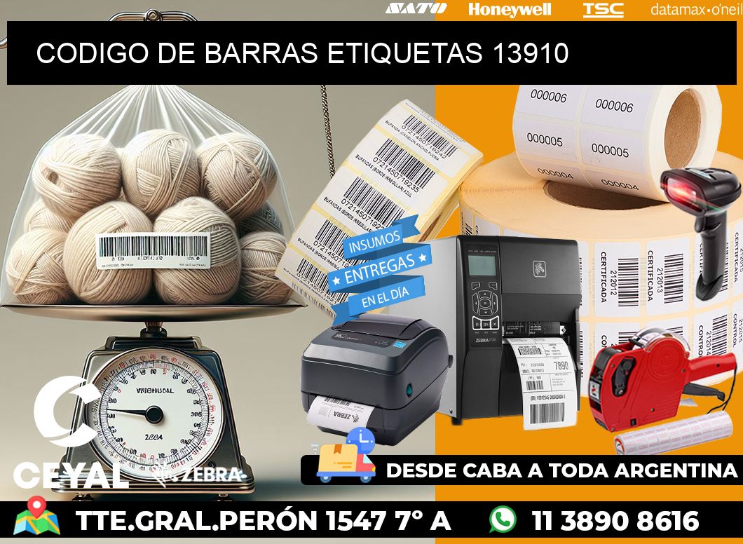 CODIGO DE BARRAS ETIQUETAS 13910