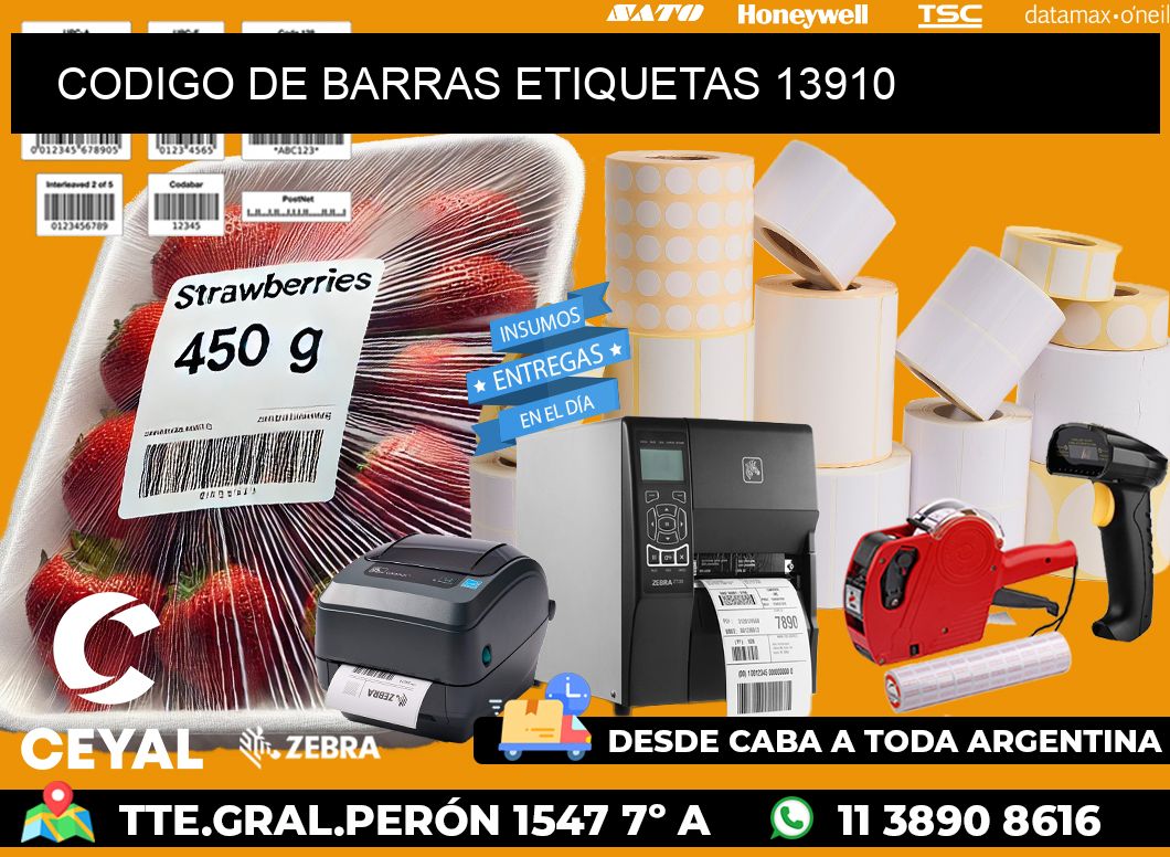 CODIGO DE BARRAS ETIQUETAS 13910