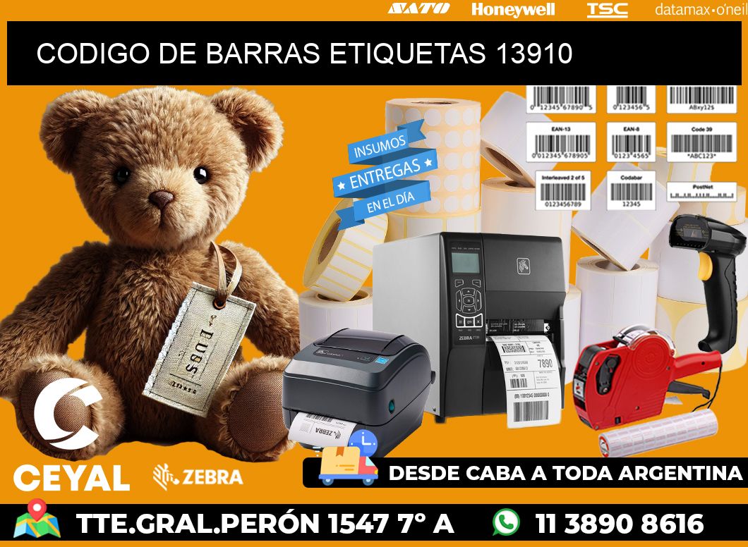 CODIGO DE BARRAS ETIQUETAS 13910