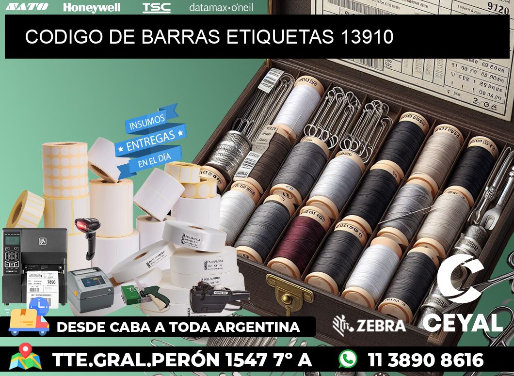 CODIGO DE BARRAS ETIQUETAS 13910