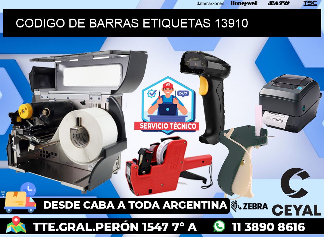 CODIGO DE BARRAS ETIQUETAS 13910