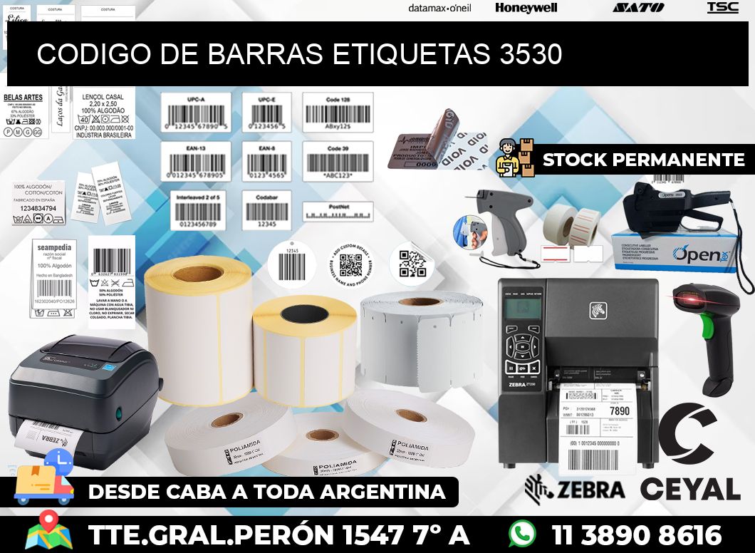 CODIGO DE BARRAS ETIQUETAS 3530