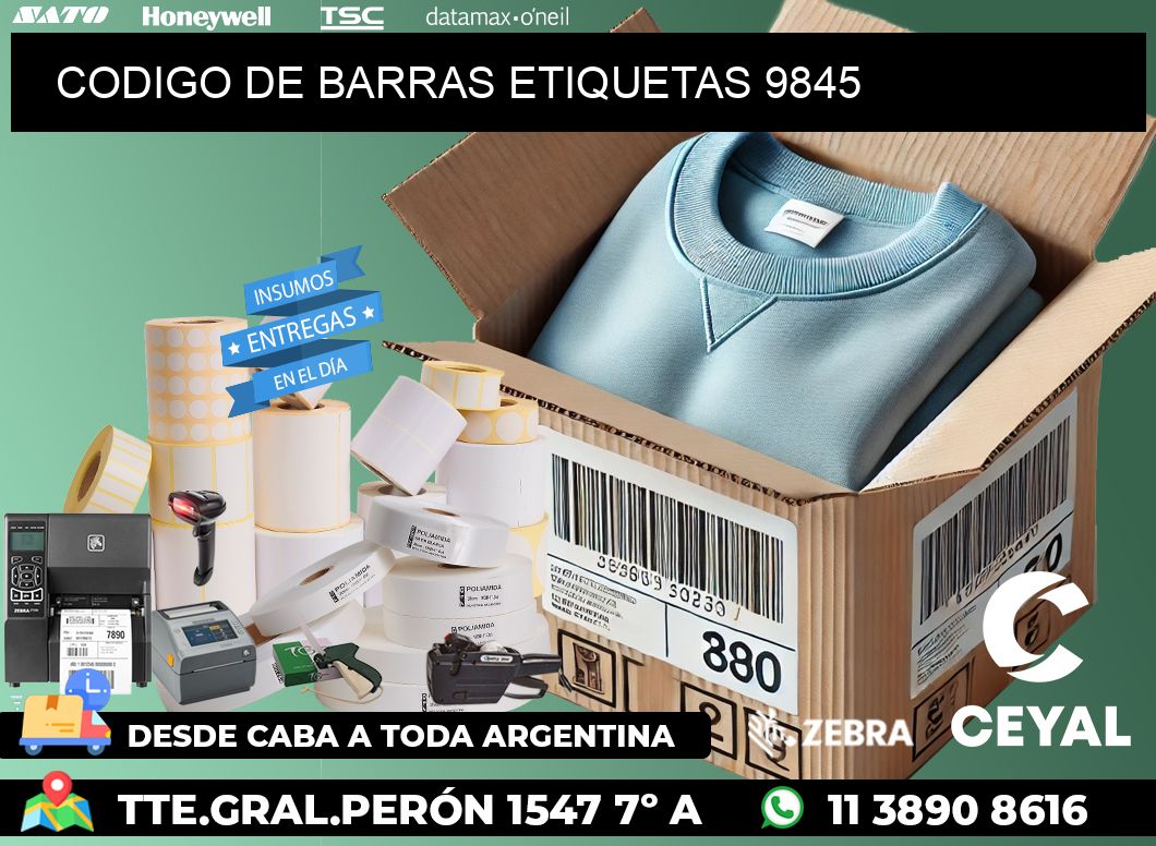 CODIGO DE BARRAS ETIQUETAS 9845