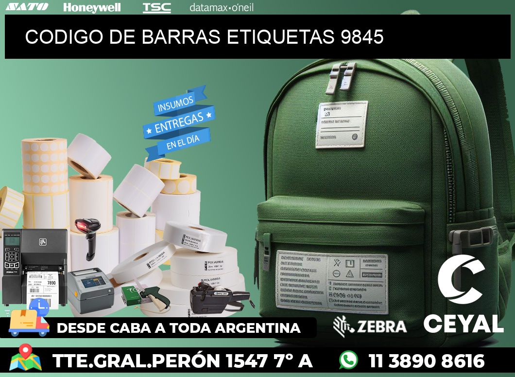 CODIGO DE BARRAS ETIQUETAS 9845