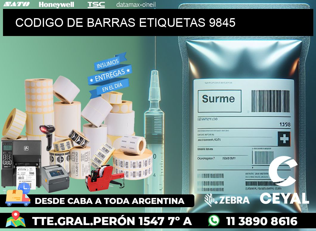 CODIGO DE BARRAS ETIQUETAS 9845