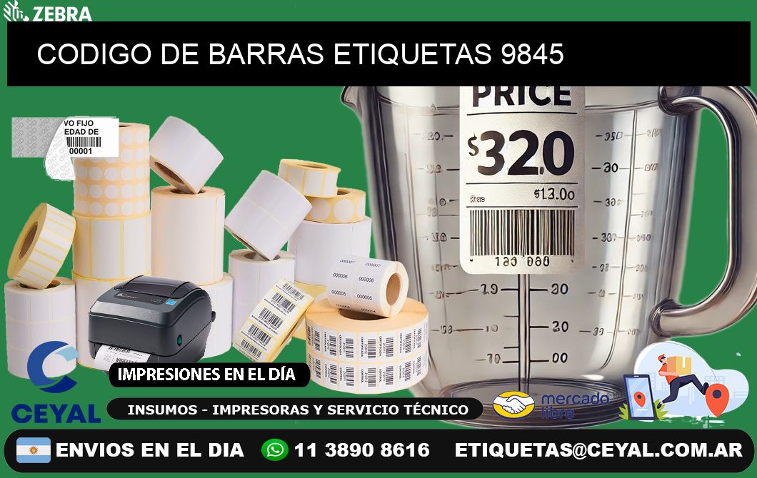 CODIGO DE BARRAS ETIQUETAS 9845