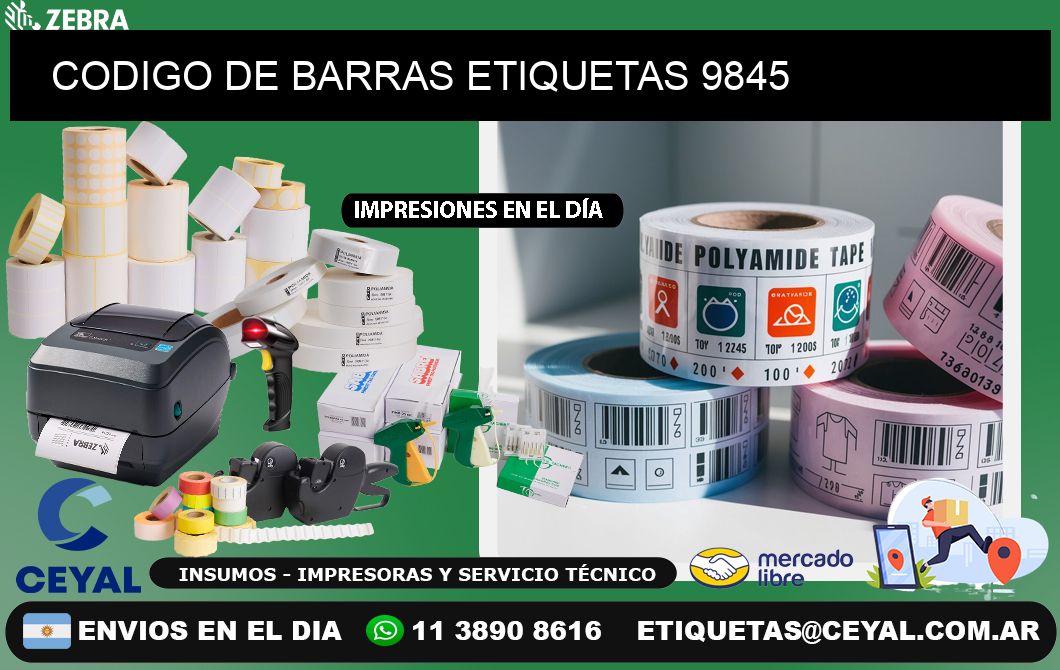 CODIGO DE BARRAS ETIQUETAS 9845