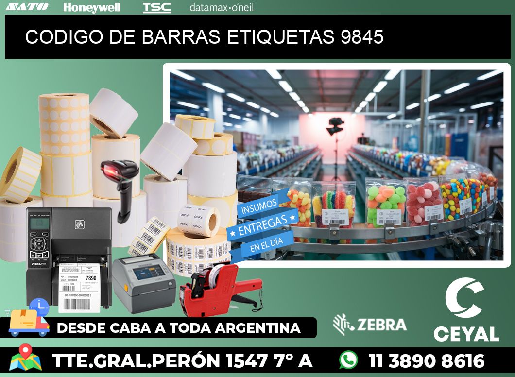 CODIGO DE BARRAS ETIQUETAS 9845