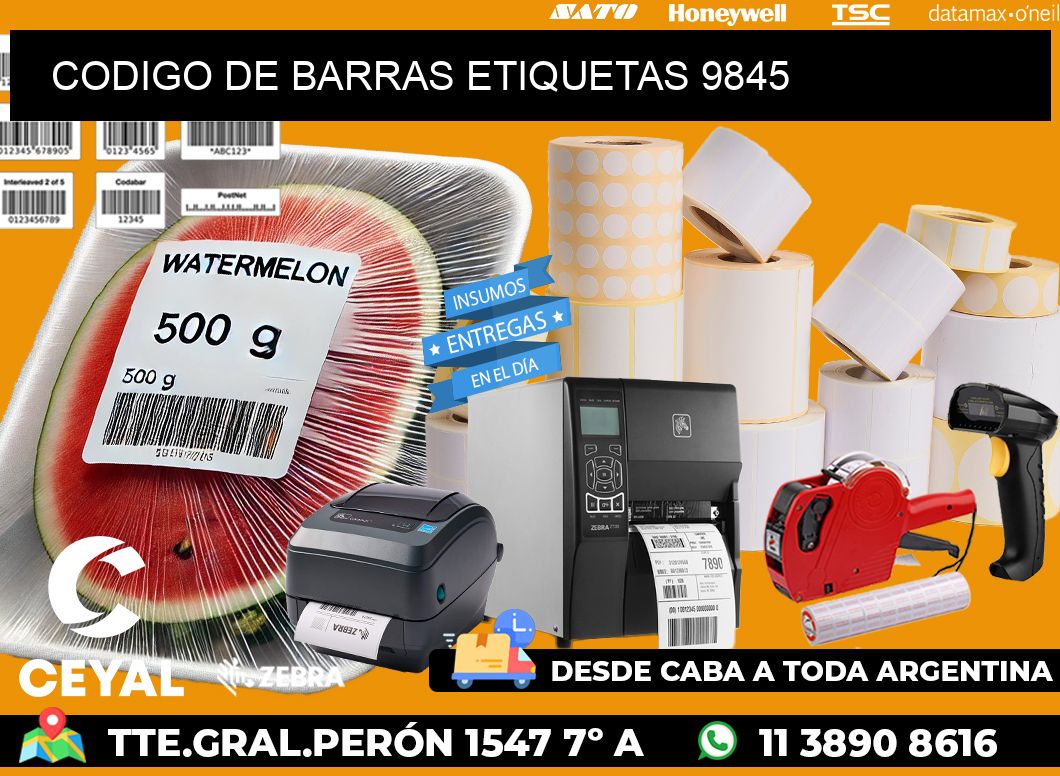 CODIGO DE BARRAS ETIQUETAS 9845