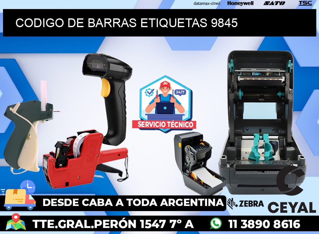 CODIGO DE BARRAS ETIQUETAS 9845