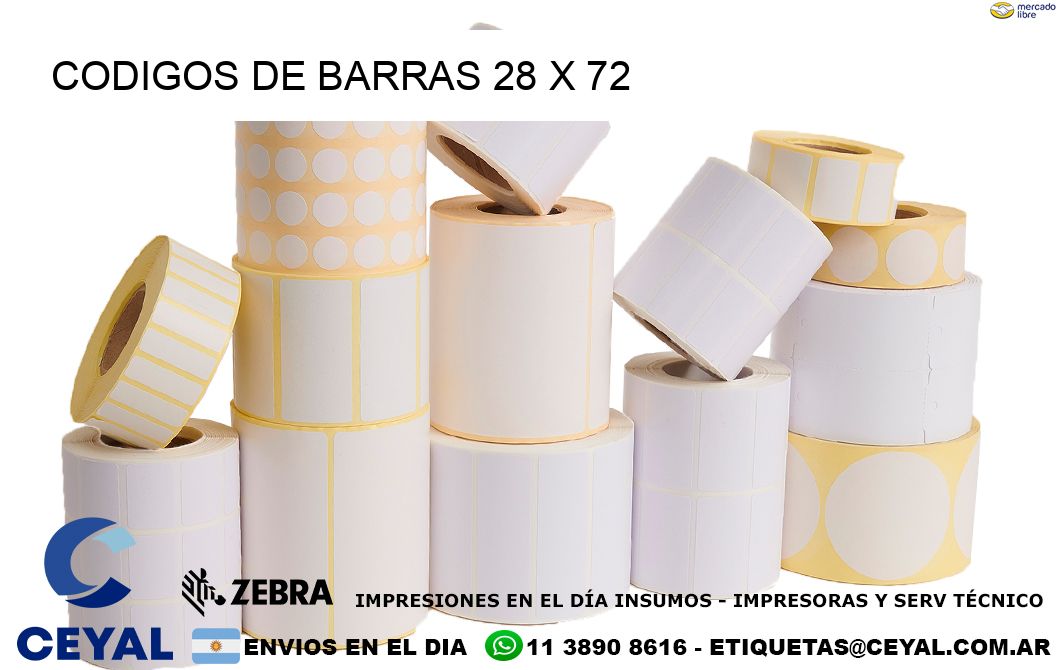 CODIGOS DE BARRAS 28 x 72