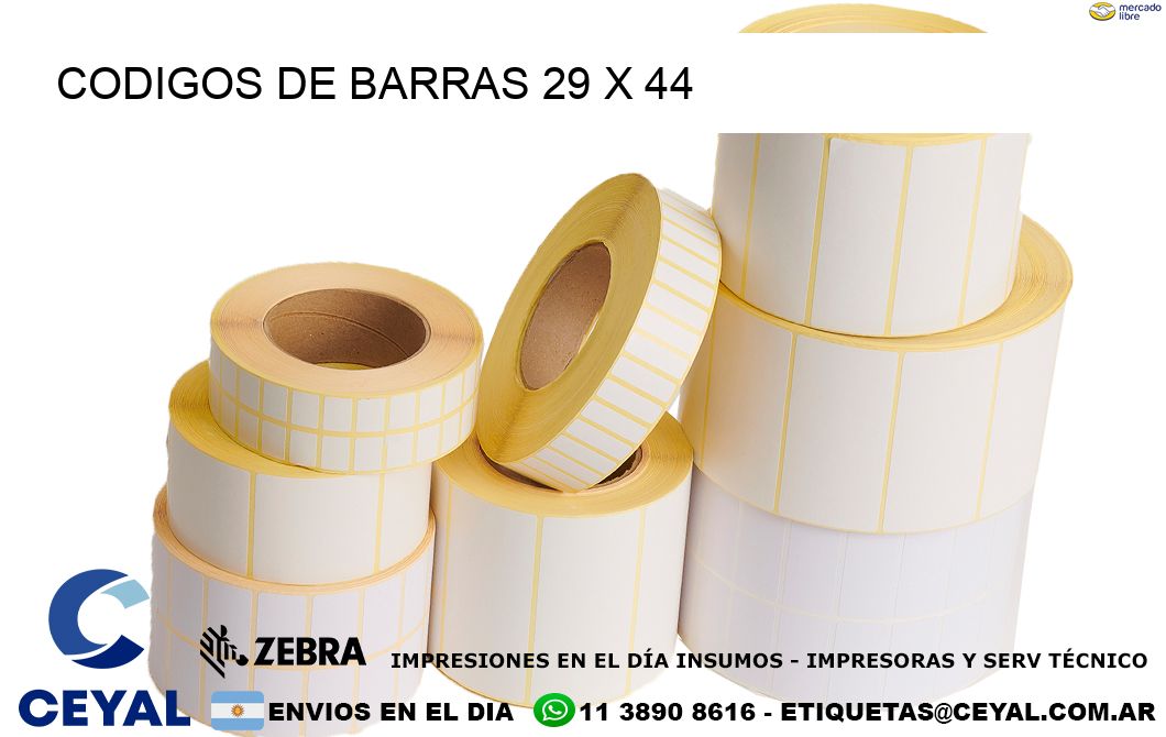 CODIGOS DE BARRAS 29 x 44