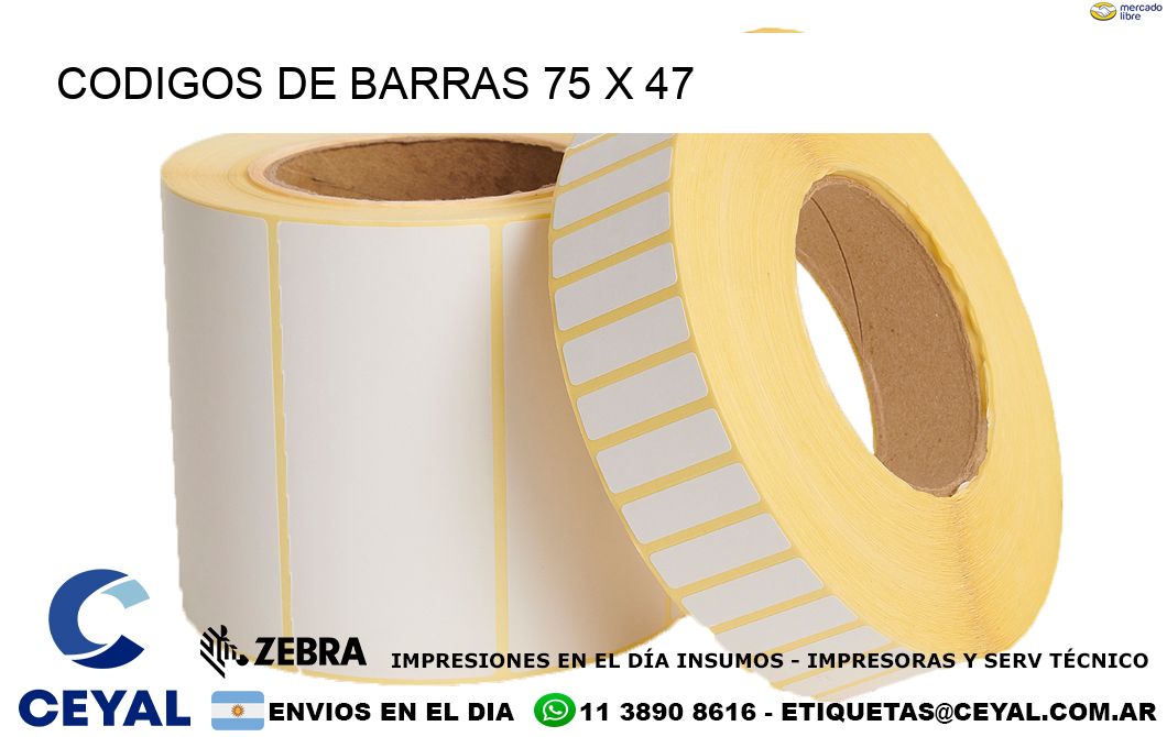 CODIGOS DE BARRAS 75 x 47