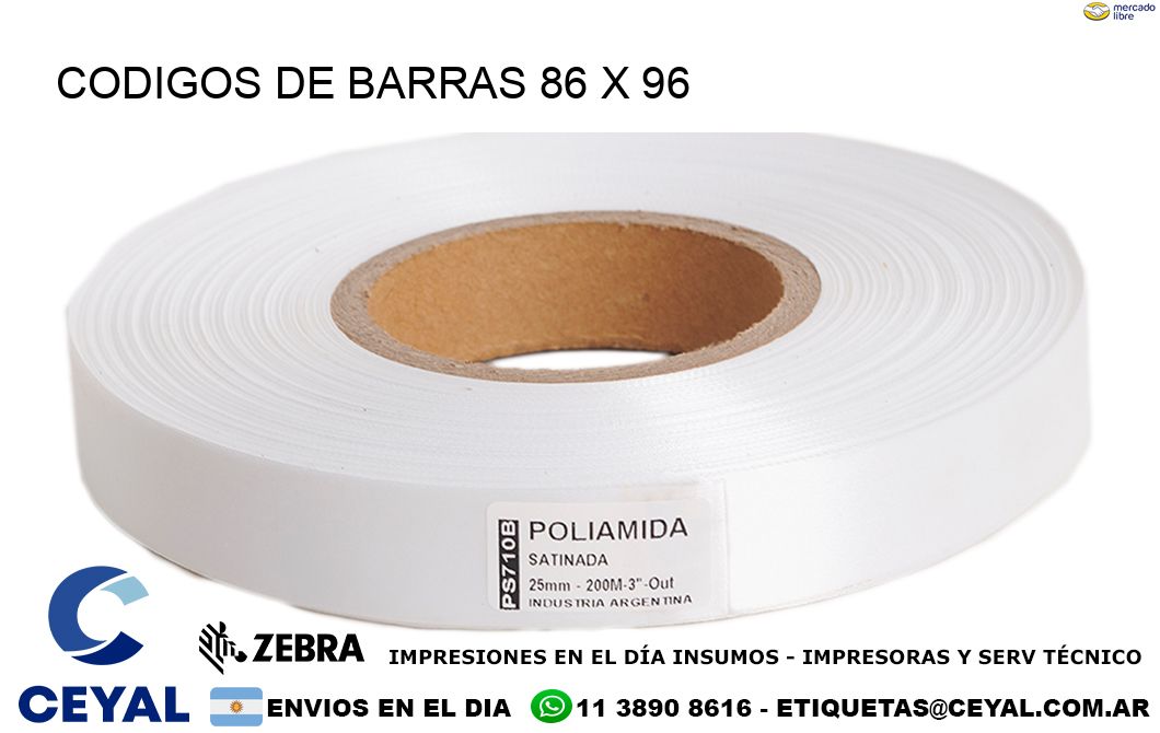 CODIGOS DE BARRAS 86 x 96