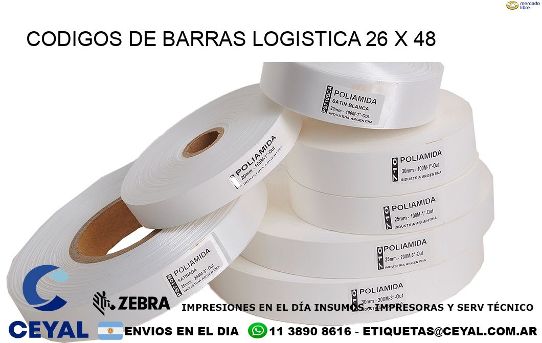 CODIGOS DE BARRAS LOGISTICA 26 x 48