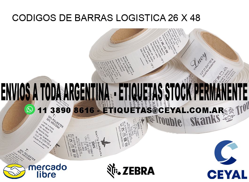 CODIGOS DE BARRAS LOGISTICA 26 x 48