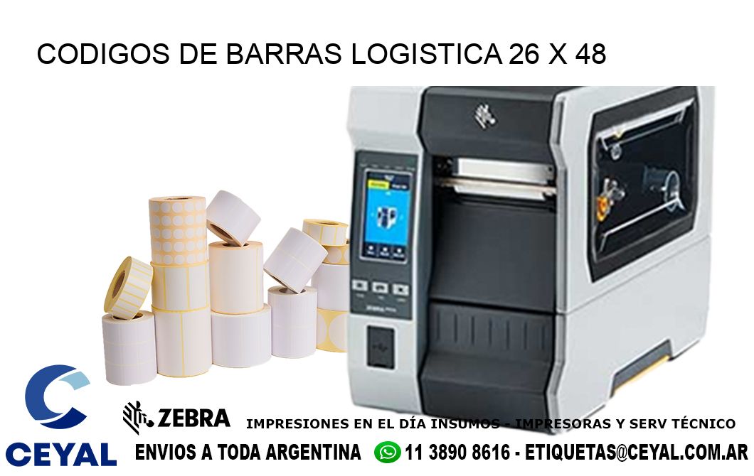 CODIGOS DE BARRAS LOGISTICA 26 x 48