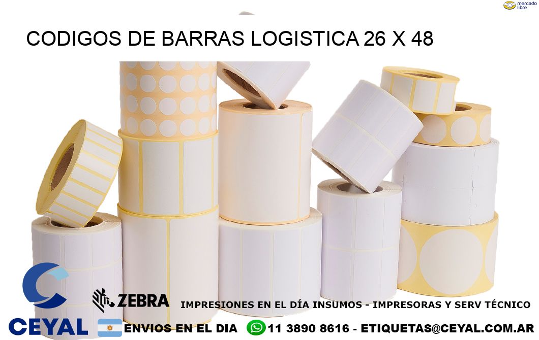 CODIGOS DE BARRAS LOGISTICA 26 x 48