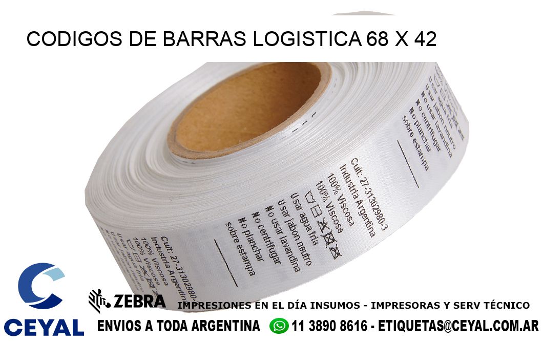 CODIGOS DE BARRAS LOGISTICA 68 x 42