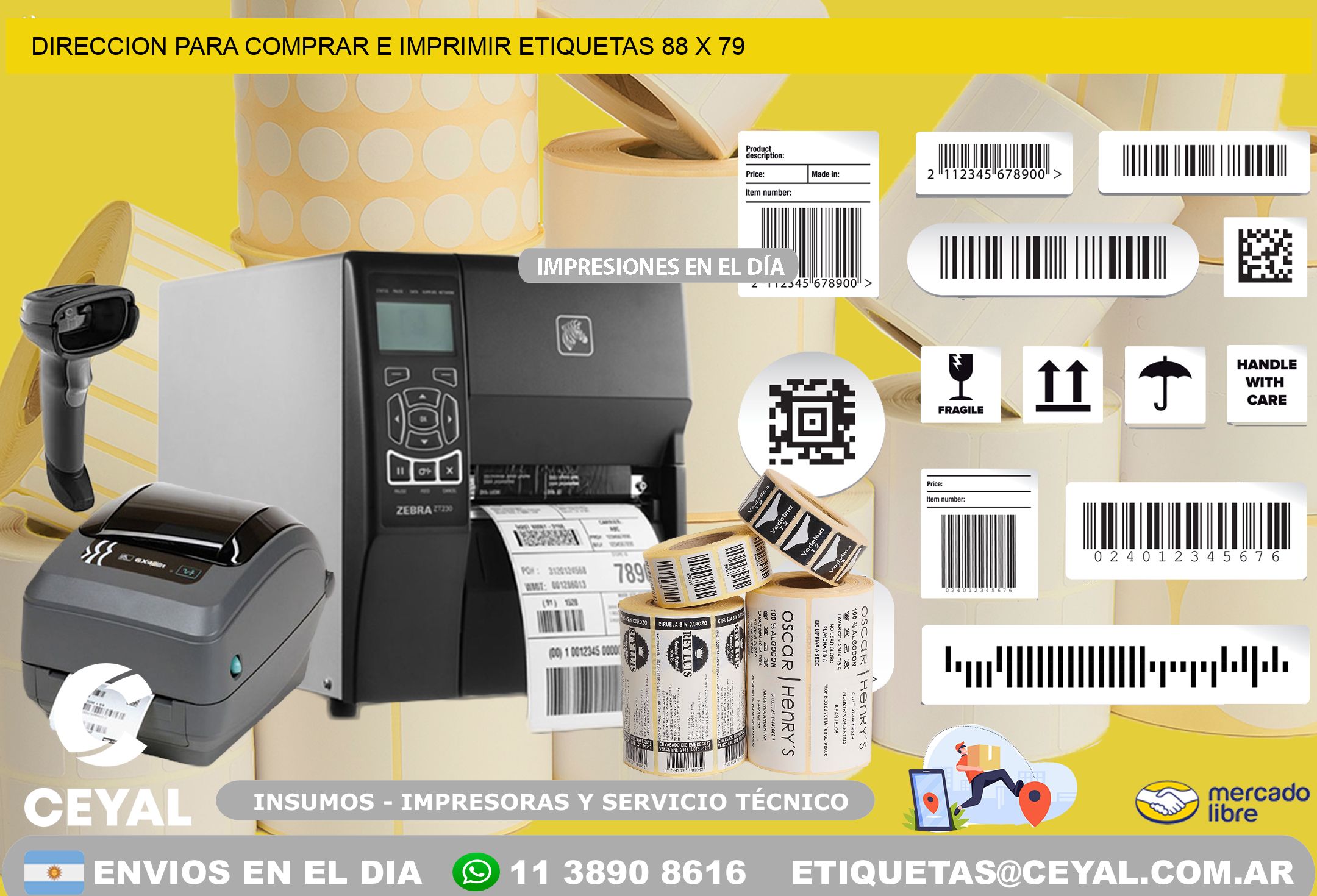 DIRECCION PARA COMPRAR E IMPRIMIR ETIQUETAS 88 x 79