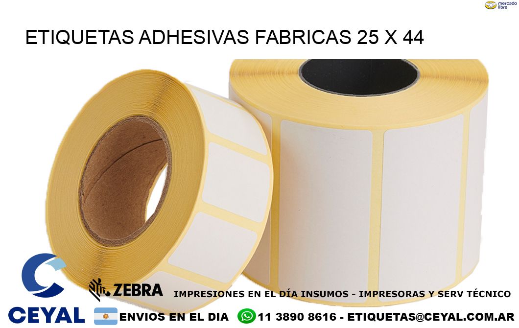 ETIQUETAS ADHESIVAS FABRICAS 25 x 44