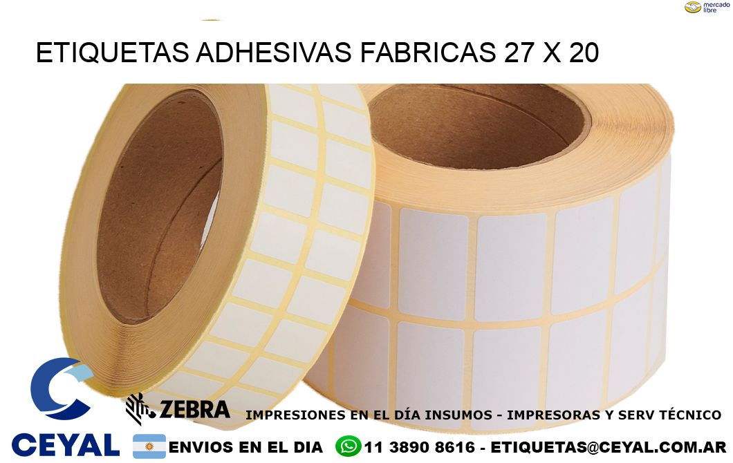 ETIQUETAS ADHESIVAS FABRICAS 27 x 20