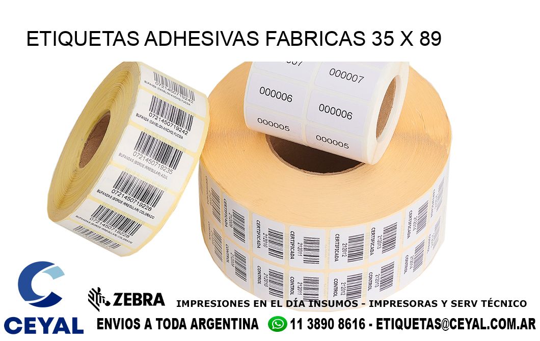 ETIQUETAS ADHESIVAS FABRICAS 35 x 89