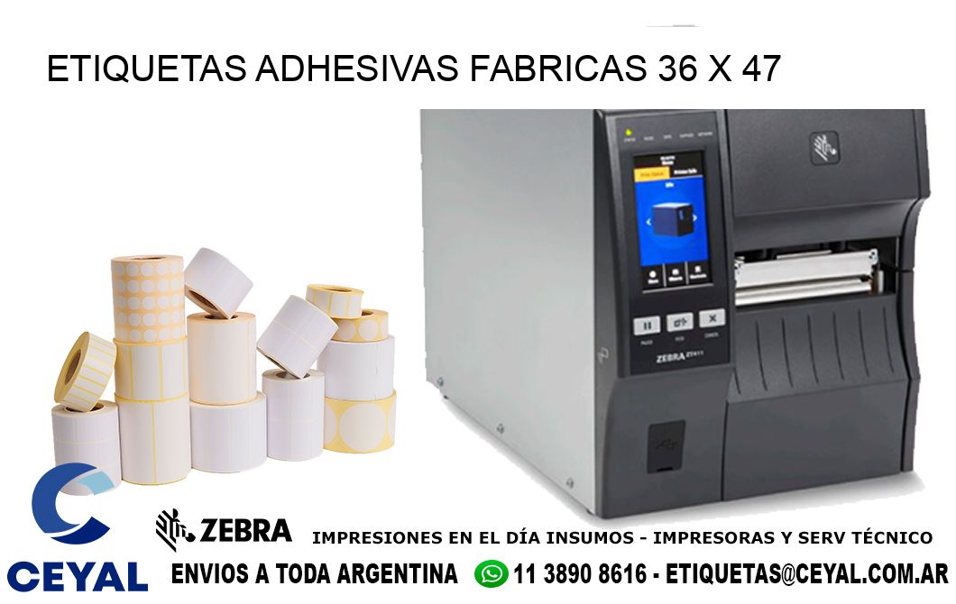 ETIQUETAS ADHESIVAS FABRICAS 36 x 47