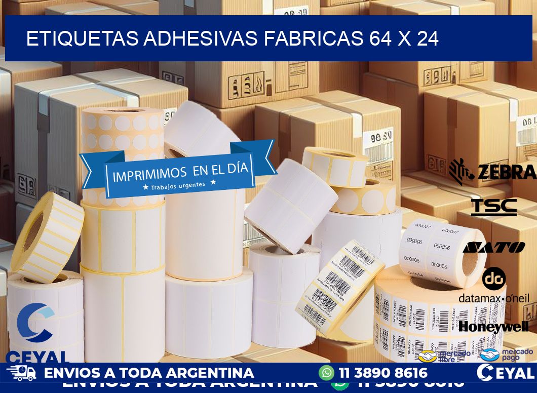 ETIQUETAS ADHESIVAS FABRICAS 64 x 24