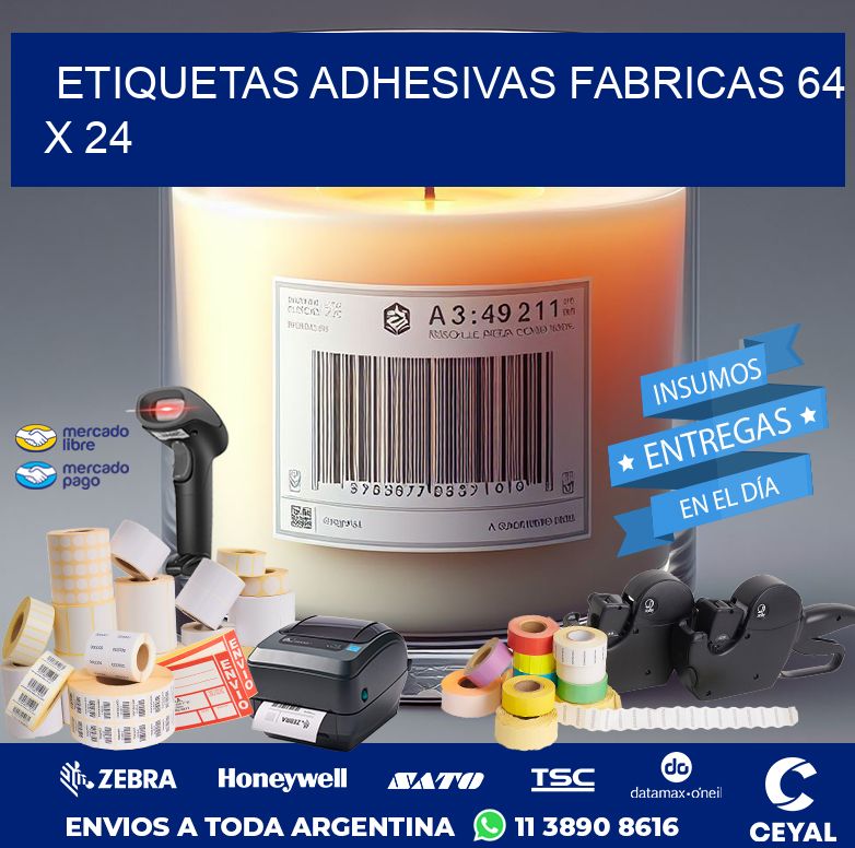 ETIQUETAS ADHESIVAS FABRICAS 64 x 24