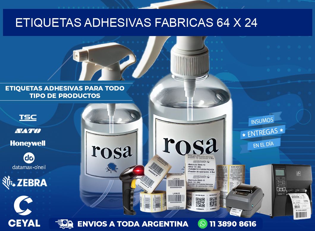 ETIQUETAS ADHESIVAS FABRICAS 64 x 24