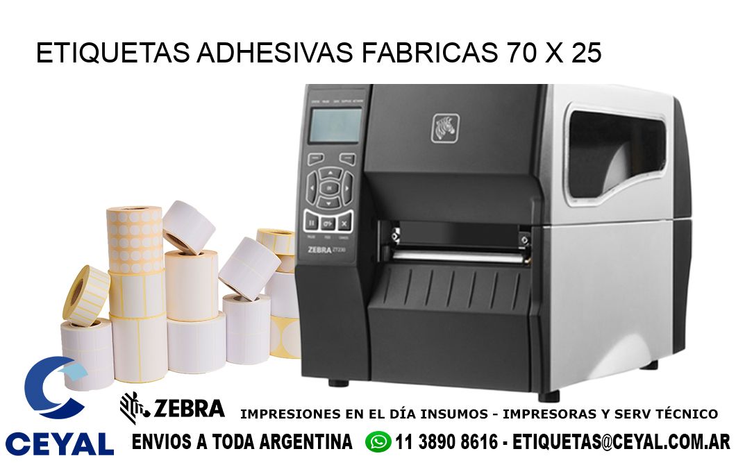 ETIQUETAS ADHESIVAS FABRICAS 70 x 25