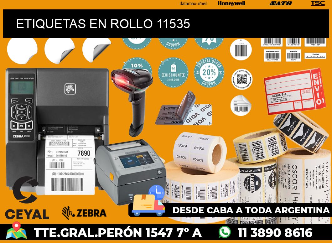 ETIQUETAS EN ROLLO 11535