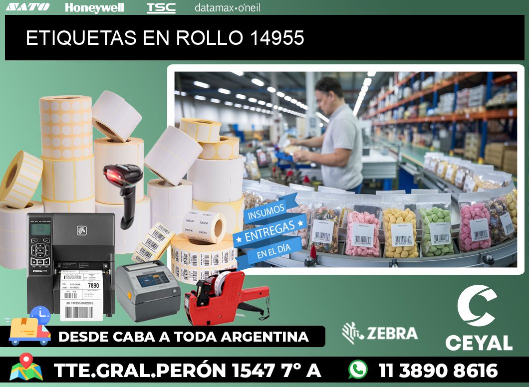 ETIQUETAS EN ROLLO 14955