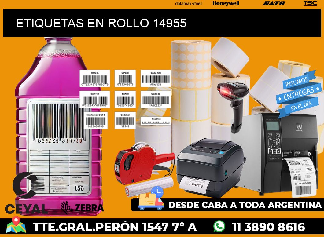 ETIQUETAS EN ROLLO 14955