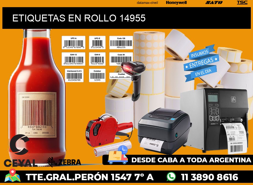 ETIQUETAS EN ROLLO 14955