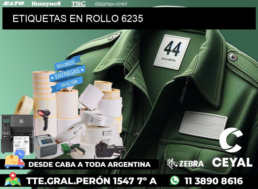 ETIQUETAS EN ROLLO 6235