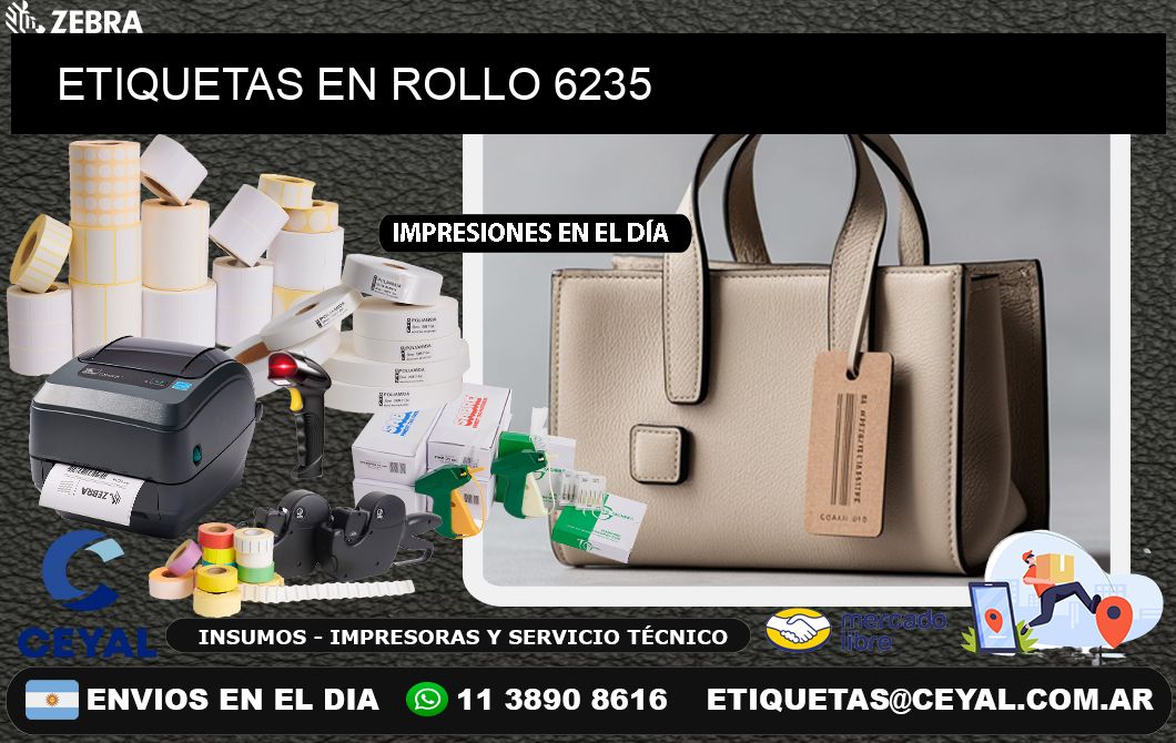 ETIQUETAS EN ROLLO 6235