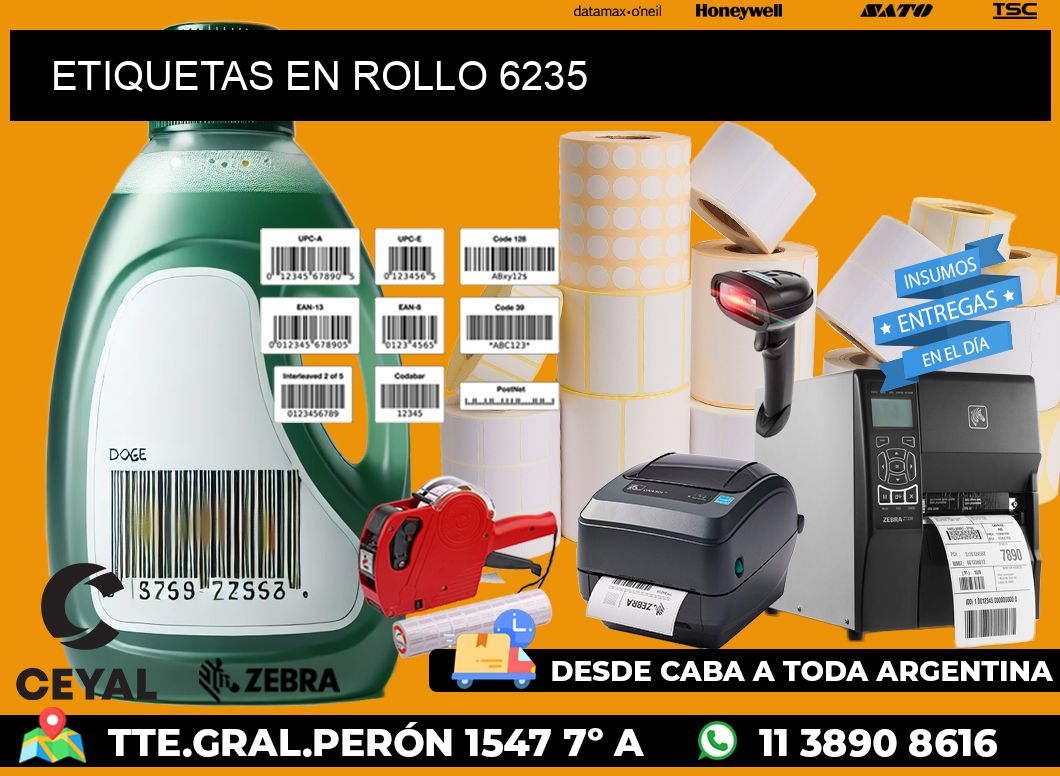 ETIQUETAS EN ROLLO 6235