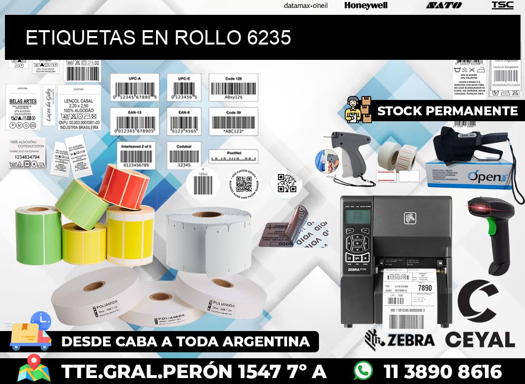 ETIQUETAS EN ROLLO 6235