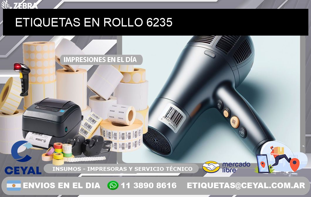 ETIQUETAS EN ROLLO 6235