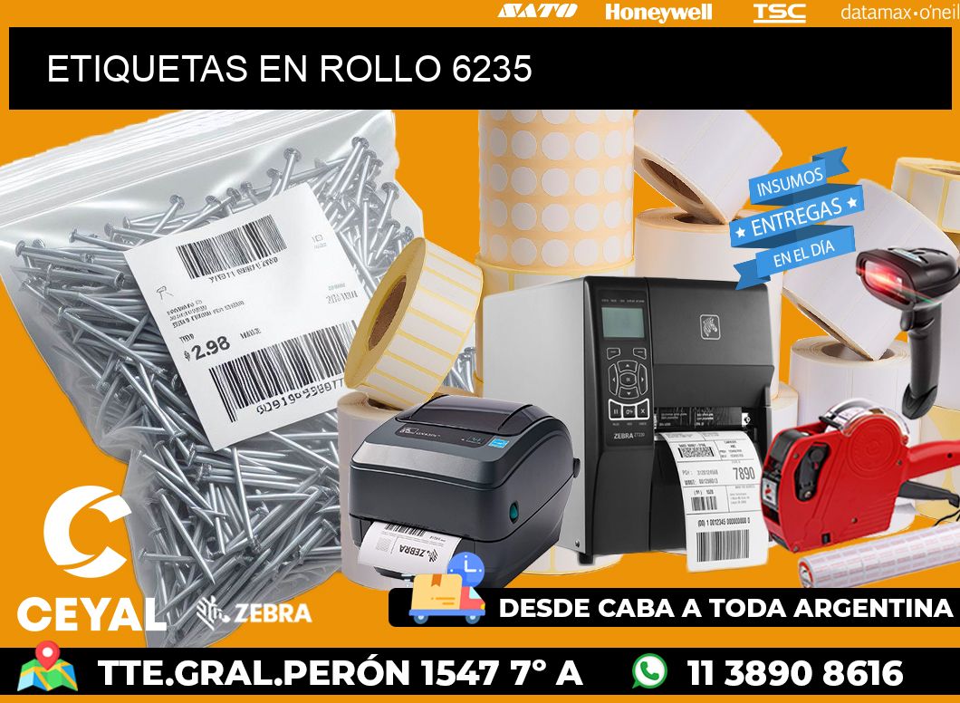 ETIQUETAS EN ROLLO 6235