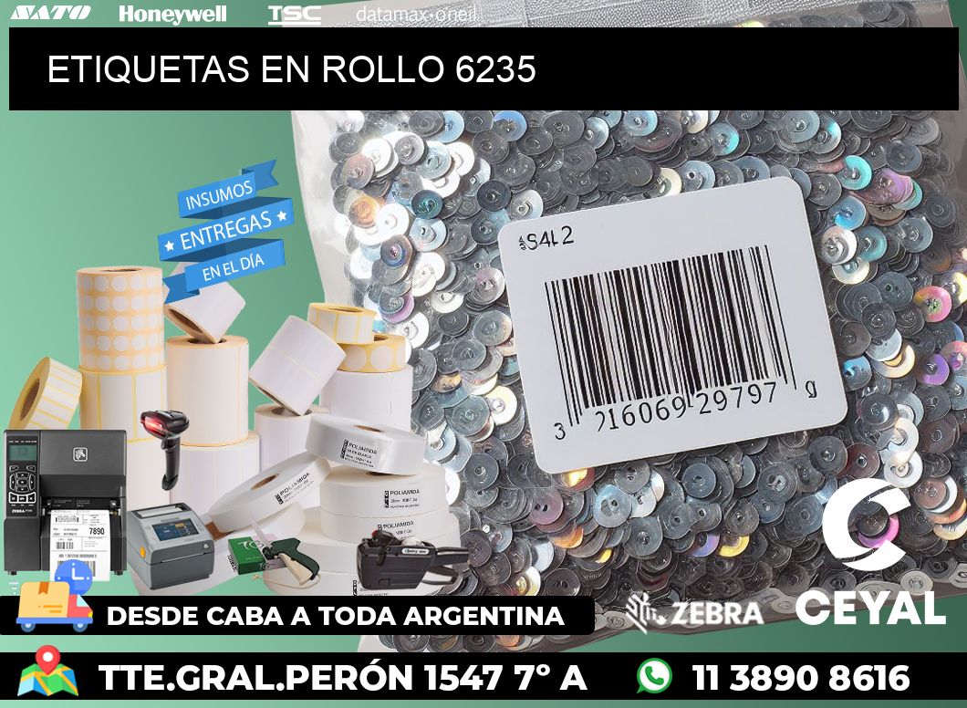 ETIQUETAS EN ROLLO 6235