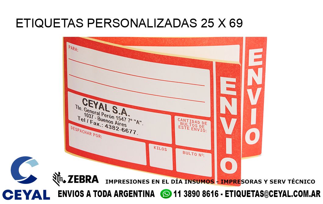 ETIQUETAS PERSONALIZADAS 25 x 69