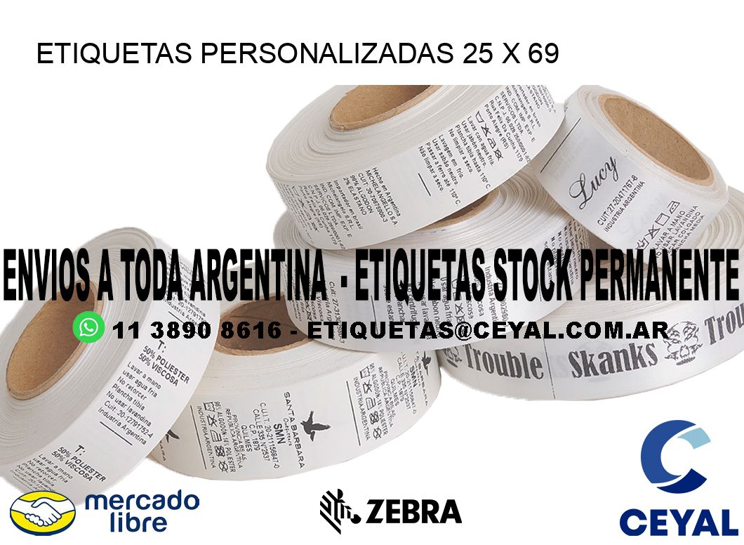 ETIQUETAS PERSONALIZADAS 25 x 69