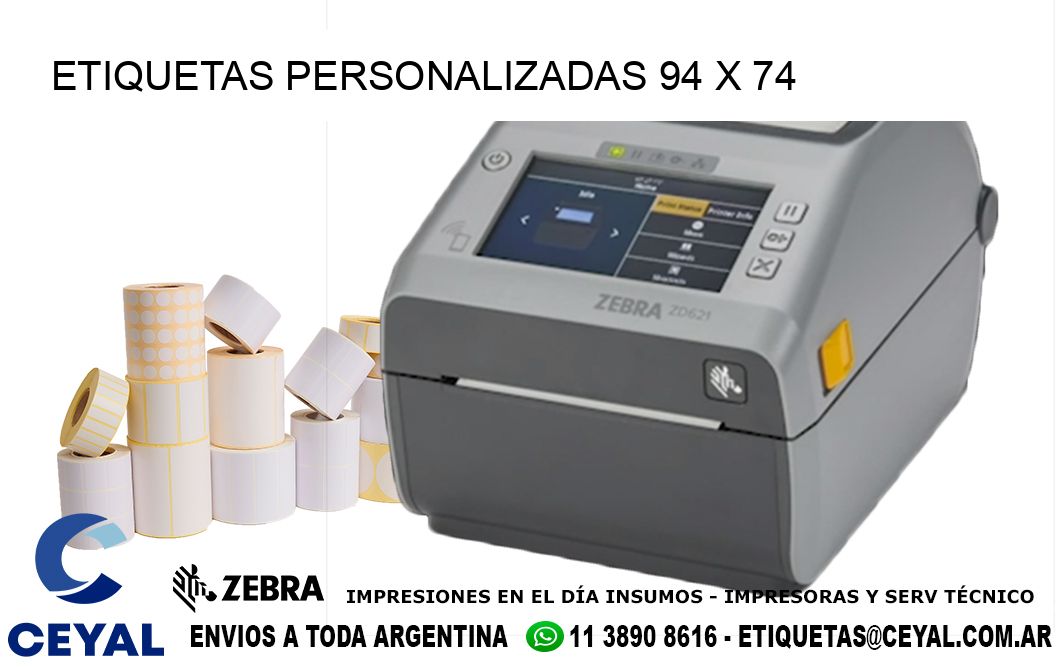 ETIQUETAS PERSONALIZADAS 94 x 74