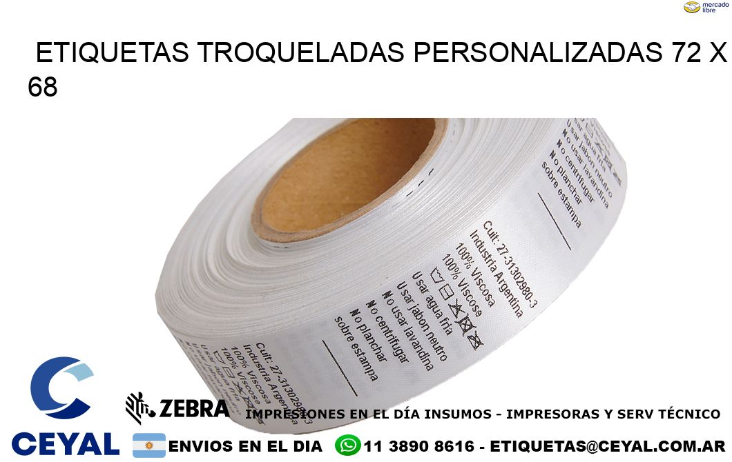 ETIQUETAS TROQUELADAS PERSONALIZADAS 72 x 68