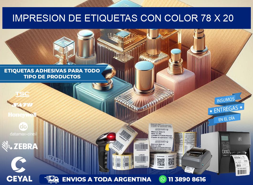 IMPRESION DE ETIQUETAS CON COLOR 78 x 20